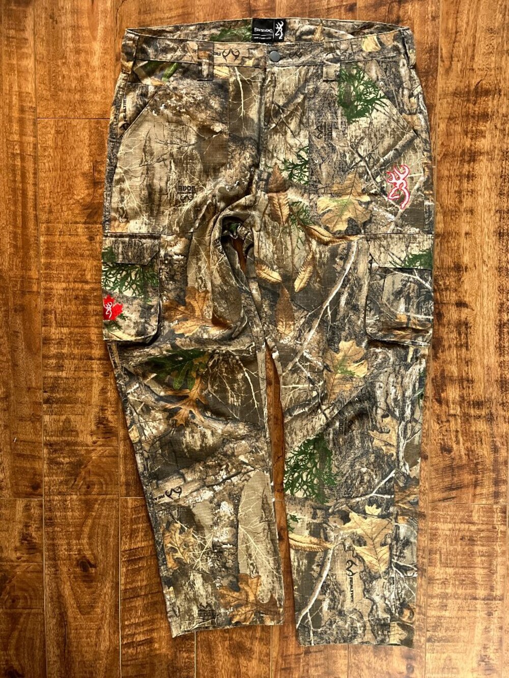 Browning Real Tree Woodland Camo Cargo Pants Size Large/36